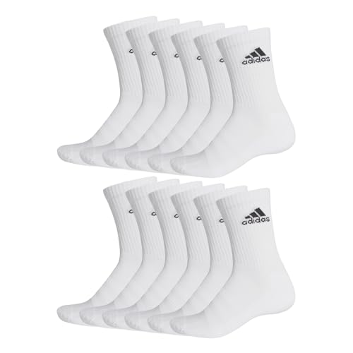 adidas Unisex Herren Damen Socken Sportsocken Cushioned Crewsocks 6 Paar, Farbe:Weiß, Größe:40-42, Artikel:- white von adidas