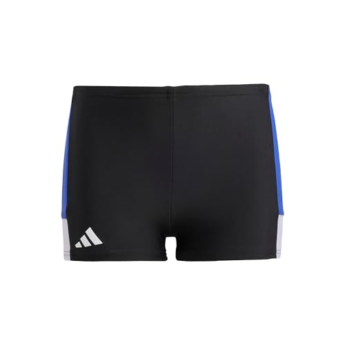 adidas Unisex Kids Colorblock 1-Inch Kids Boxer-Badehose Black/Semi Lucid Blue/Violet Tone 152 von adidas