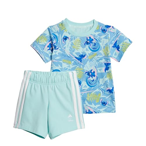adidas Unisex Kids DISNEY LILO & STITCH T-SHIRT-SET Semi Flash Aqua/Multicolor 104 von adidas