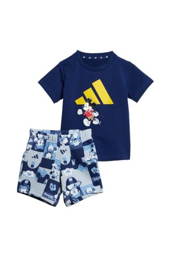 adidas Unisex Kids DISNEY MICKY MAUS T-SHIRT-SET Dark Blue/Crew Yellow 74 von adidas
