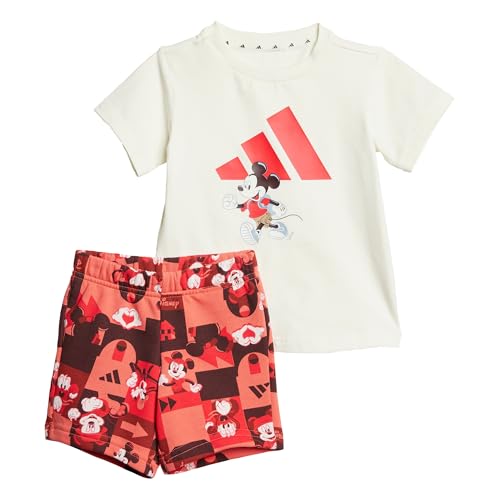adidas Unisex Kids DISNEY MICKY MAUS T-SHIRT-SET Off White/Pure Ruby 74 von adidas