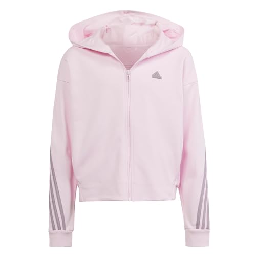 adidas Unisex Kids Future Icons 3-Streifen Kapuzenjacke Clear Pink/Preloved Fig 170 von adidas