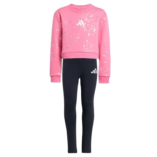 adidas Unisex Kids Little Girls Everyday Glam Set Kinder Pink Fusion/Silver Metallic 128 von adidas