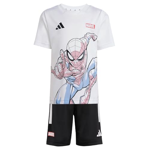 adidas Unisex Kids MARVEL SPIDER-MAN T-SHIRT-SET White/Black 128 von adidas