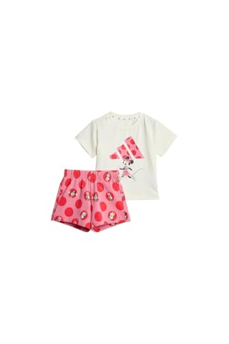 adidas Unisex Kids DISNEY MINNIE MAUS T-SHIRT-SET Off White/Pink Fusion/Pure Ruby 98 von adidas