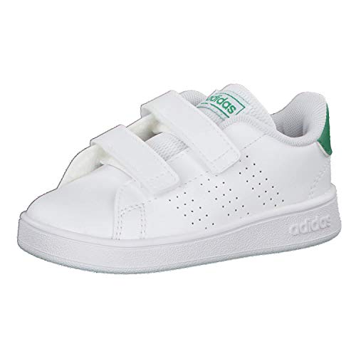 adidas Unisex Kinder Advantage Indoor Tennisschuh, FTWWHT/GREEN/GRETWO, 26 EU von adidas