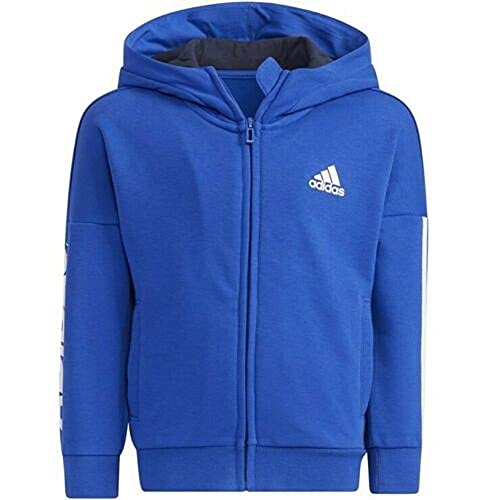 adidas Unisex Kinder B Fi 3S Fz Kapuzenpullover, Boblue/White, 140 von adidas