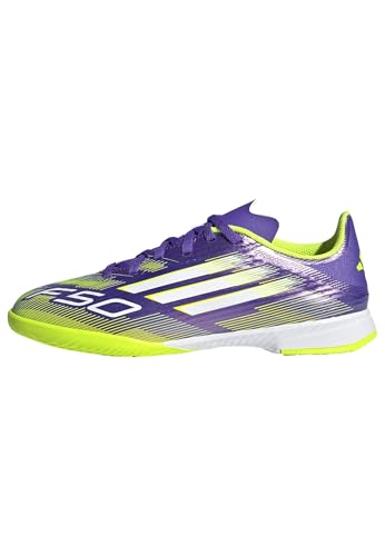 adidas Unisex Kinder F50 League Indoor Football Boots Kids Fußballschuhe, Purple Rush/Cloud White/Lucid Lemon von adidas