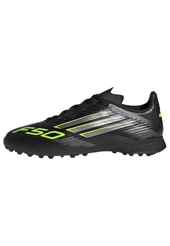 adidas Unisex Kinder F50 League Turf Football Boots Kids Fußballschuhe, Core Black/Iron Metallic/Lucid Lemon von adidas