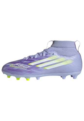 adidas Unisex Kinder F50 SPARKFUSION League W Mid Firm Artificial Ground Football Boots Kids Fußballschuhe, Violet Tone/Lucid Lemon/Purple Rush von adidas