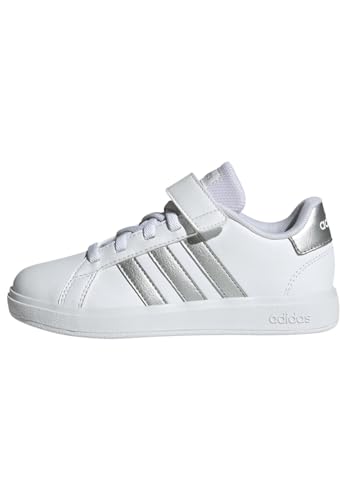 adidas Unisex Kinder Grand Court Sneakers, Ftwr White/Matte Silver/Matte Silver, 29 EU von adidas