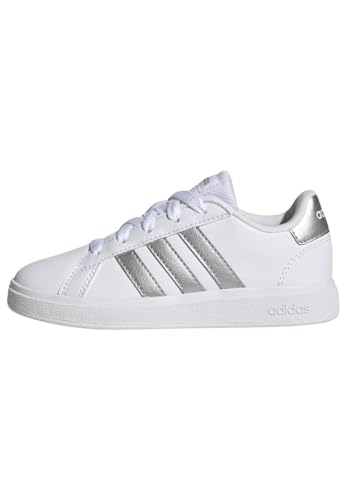 adidas Grand Court Lifestyle Tennis Lace-Up Shoes Tennisschuhe, White/Matte Silver/Matte Silver, 29 EU von adidas