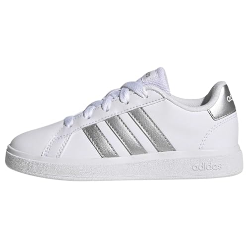 adidas Unisex Kinder Grand Court Sneakers, Ftwr White/Matte Silver/Matte Silver, 36 2/3 EU von adidas