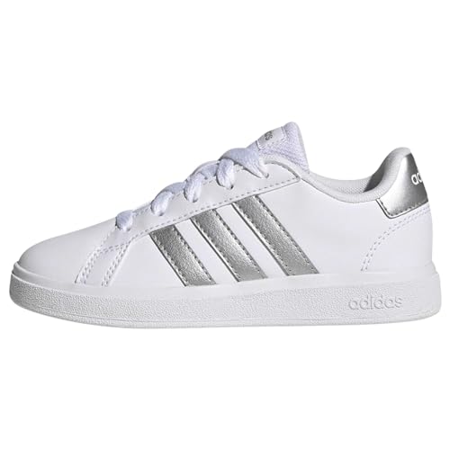 adidas Unisex Kinder Grand Court Sneakers, Ftwr White/Matte Silver/Matte Silver, 38 EU von adidas