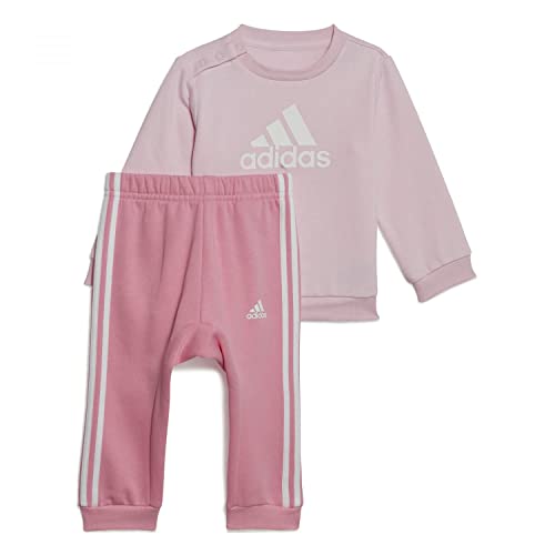 adidas Unisex Baby Badge of Sport Jogger Set Trainingshose, Clear pink/White, 6-9 Months von adidas