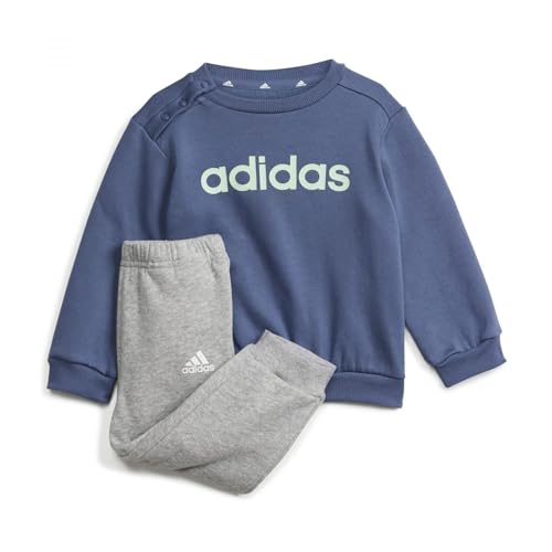 adidas Unisex-Kinder Infants Essentials Lineage French Terry Jogger (Gender Neutral) Trainingsanzug, preloved Ink/semi Green Spark, 2-3 Years von adidas