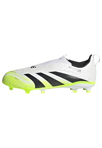 adidas Unisex Kinder Predator League Laceless Firm Ground Football Boots Kids, Cloud White/Core Black/Lucid Lemon, 33 EU von adidas