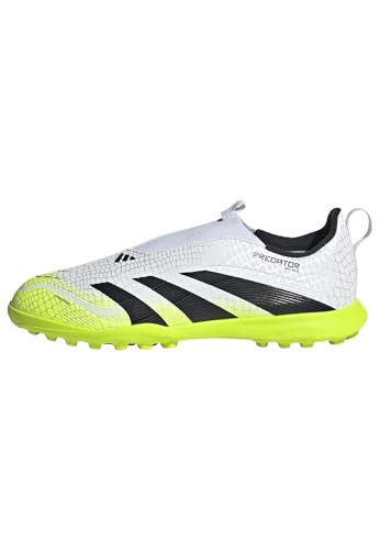 adidas Unisex Kinder Predator League Laceless Turf Football Boots Kids Fußballschuhe, Cloud White/Core Black/Lucid Lemon von adidas