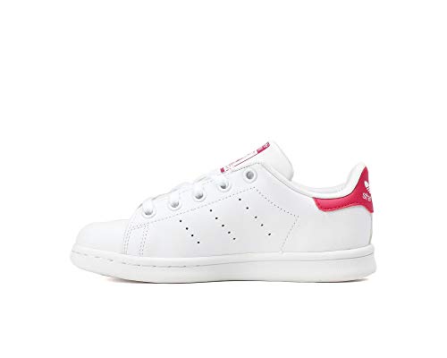 adidas Unisex-Kinder Stan Smith C Fitnessschuhe, Weiß (Ftwbla/Rosfue 000) von adidas