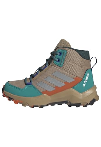 adidas Unisex Kinder Terrex AX4R MID Hiking Shoes Schuhe zum Wandern, Cardboard/Matte Silver/Pure Teal von adidas