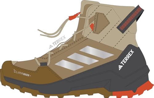 adidas Unisex Kinder Terrex AX4R Mid Climawarm+ Hiking Shoes Kids Schuhe zum Wandern, Cardboard/Matte Silver/semi Impact orange von adidas