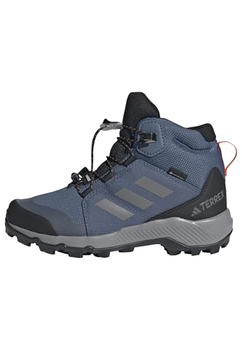 adidas Unisex Kinder Terrex Mid Gore-TEX Hiking Shoes Kids, Wonder Steel/Grey Three/Semi Impact Orange, 33 1/2 EU von adidas
