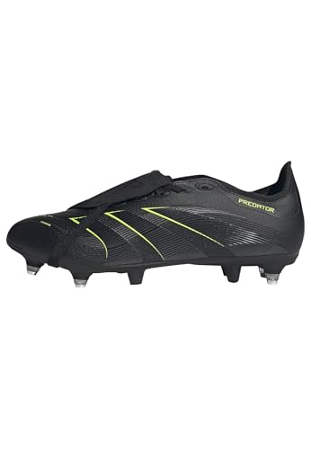 adidas Unisex Predator League Fold-Over Tongue Soft Ground Football Boots, Core Black/Carbon/Lucid Lemon, 40 EU von adidas