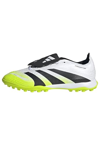 adidas Unisex Predator League Fold-Over Tongue Turf Football Boots Fußballschuhe, Cloud White/Core Black/Lucid Lemon, 48 2/3 EU von adidas