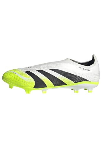 adidas Unisex Predator League Laceless Firm Ground/Multi Ground Football Boots, Cloud White/Core Black/Lucid Lemon, 38 2/3 EU von adidas