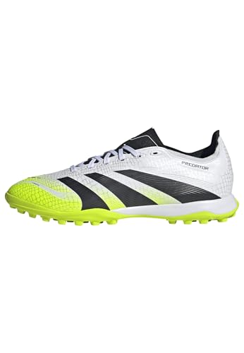 adidas Unisex Predator League Turf Football Boots, Cloud White/Core Black/Lucid Lemon, 40 EU von adidas