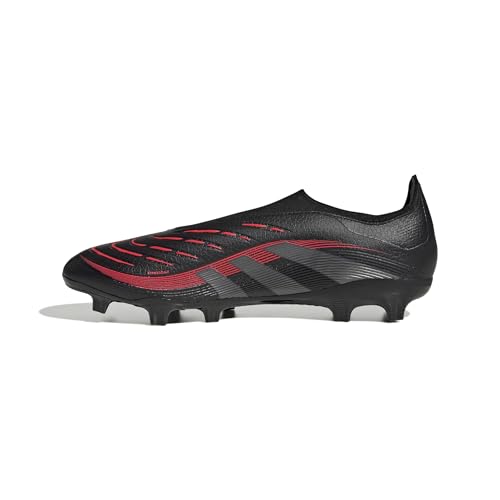 adidas Unisex Predator League Laceless Firm Multi Ground Football Boot Fußballschuhe, Core Black/Grey Four/Lucid Red von adidas