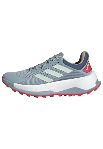 adidas Men's Terrex Soulstride Ultra Trailrunning-Schuh Magic Grey/Linen Green/Pure Ruby 44 2/3 von adidas