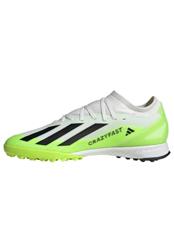 adidas Unisex X Crazyfast.3 Turf Boots Fußballschuhe, Cloud White/Core Black/Lucid Lemon, 46 EU von adidas