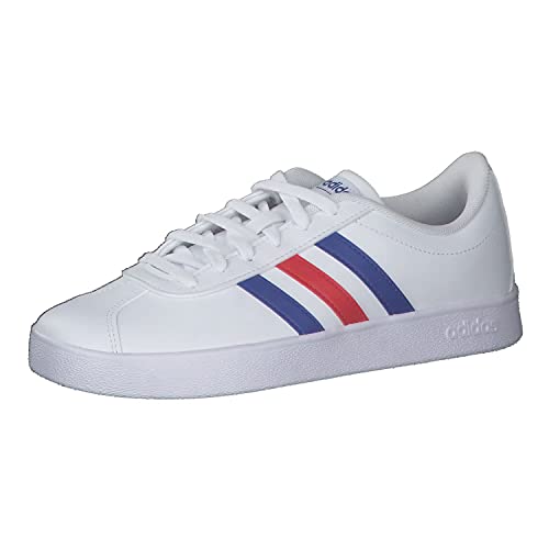 adidas VL Court 2.0 K Sneaker, Cloud White/Royal Blue/Vivid Red, 38 2/3 EU von adidas