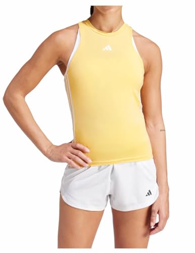 adidas Women's AEROREADY Train Essentials Regular 3-Stripes Tank Top Tanktop, semi Spark/White, L von adidas