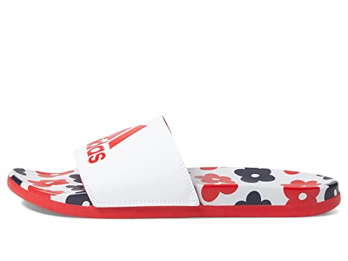 adidas Women's Adilette Comfort Slides Sandal, White/White/Better Scarlet, 9, 41 1/3 EU von adidas