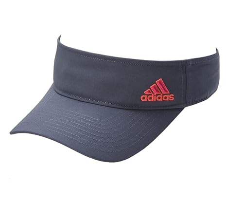 adidas Women's Aeroready C Squad Visor, Adjustable Strap - Deepest Grey/Red von adidas