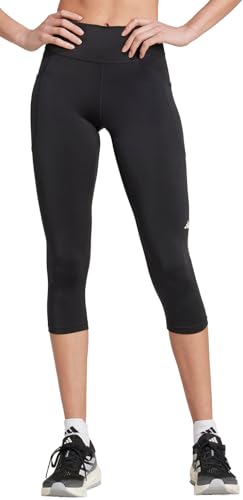 adidas Women's DailyRun 3/4 Leggings, Black/White, M von adidas