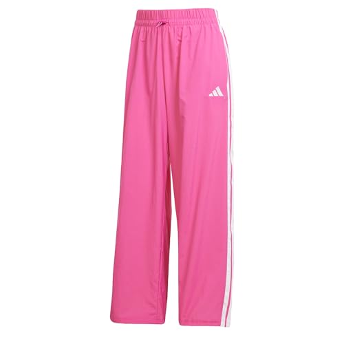 adidas Women's Essentials 3-Streifen Lifestyle Woven Parachute Hose Semi Lucid Fuchsia/White M von adidas