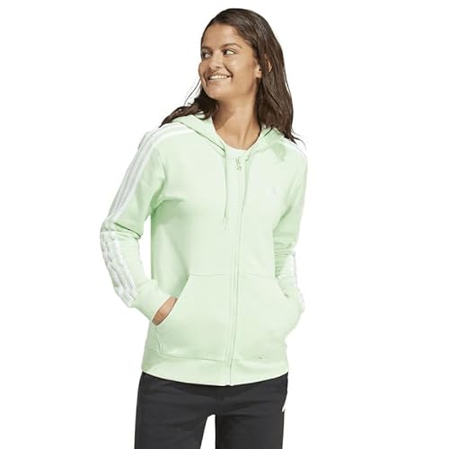 adidas Women's Essentials 3-Stripes Full-Zip Fleece Hoodie, semi Green Spark, M von adidas