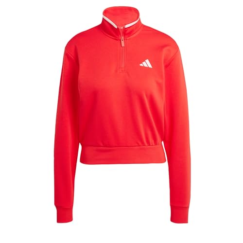 adidas Women's Essentials Color Pop French Terry Crop Quarter-Zip Originals Jacke Pure Ruby XS adidas Women's Essentials Color Pop French Terry Crop Quarter-Zip Originals Jacke Pure Ruby XS von adidas