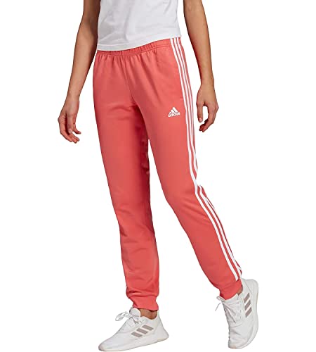 adidas Women's Essentials Warm-Up Slim Tapered 3-Stripes Tracksuit Bottoms, Semi Turbo/White, Medium von adidas