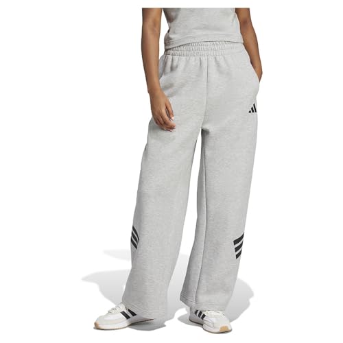 adidas Women's Future Icons 3-Streifen Open-Hem Hose Medium Grey Heather S von adidas