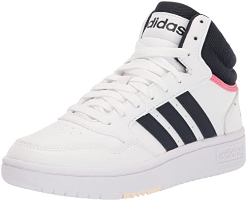 adidas Women's Hoops 3.0 Mid Basketball Shoe, White/Legend Ink/Rose Tone, 8 von adidas