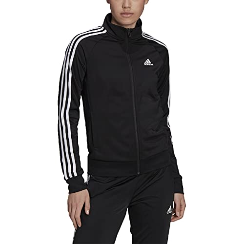 adidas Women's Standard Essentials Warm-Up Slim 3-Stripes Track Top, Black, Medium von adidas