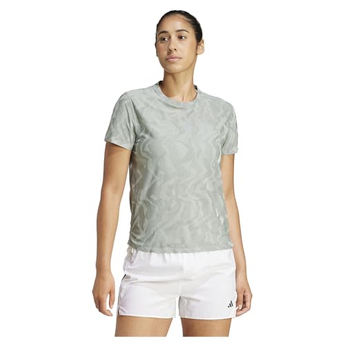 adidas Women's Ultimate Running Engineered Climacool+ T-Shirt Silver Green S von adidas