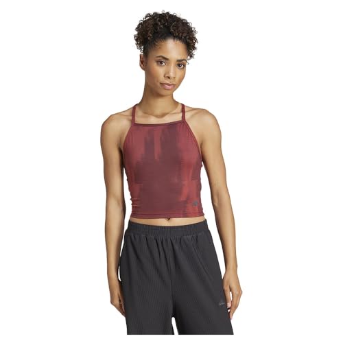adidas Women's Yoga Graphic Tanktop Preloved Ruby/Aurora Ruby M von adidas