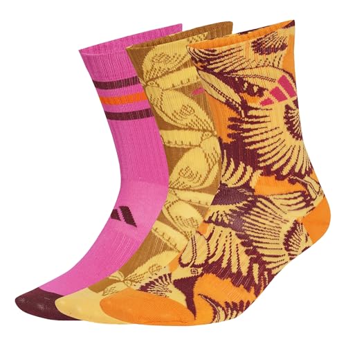 adidas Women's x FARM Socken, 3 Paar Bright Orange/Semi Spark/Lucid Fuchsia 40-42 von adidas