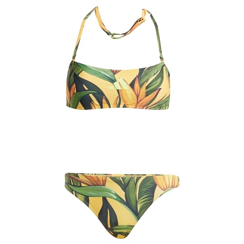 adidas Women's x FARM Neckholder Bikini-Set Semi Spark/Pulse Lime S von adidas