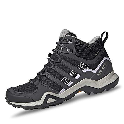 adidas Womens Terrex Swift R2 Mid GTX Walking Shoe, Core Black/Solid Grey/Purple Tint, 36 EU von adidas